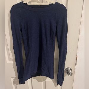 lululemon athletica Heathered Navy Tech Long Sleeve Shirt